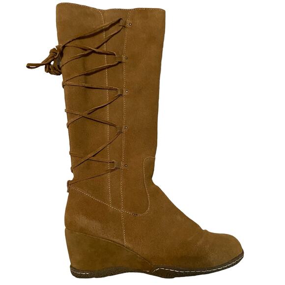 Bjorndal Shoes - Bjorndal - Womens - Duncan Knee High Tan Suede Boots Size 9